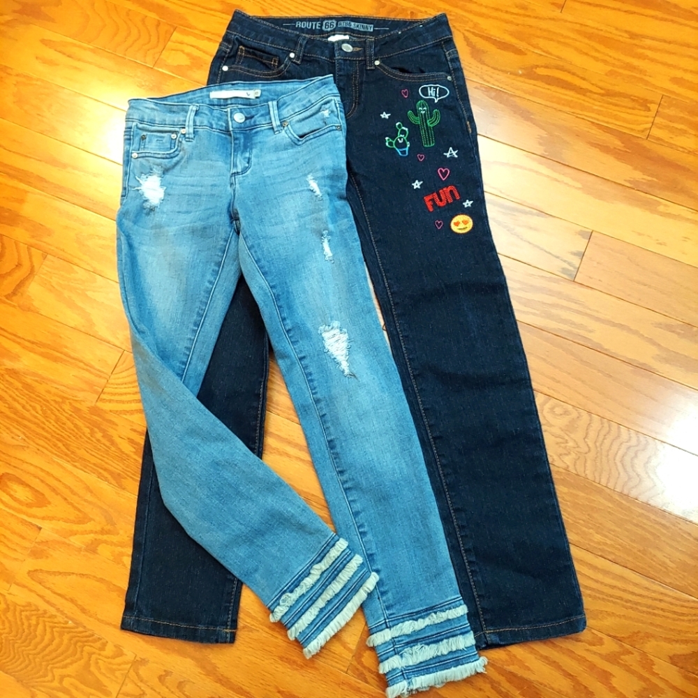 2 pair of girls jeans. Size 10. Tractr, Route 66